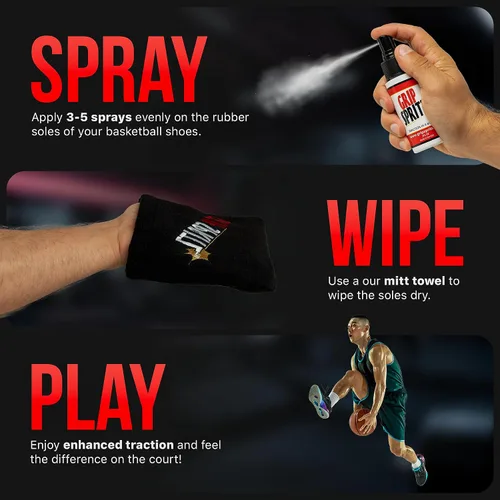 Miniatura 6 de Grip Spritz para zapatos de voleibol - Spray de agarre para cancha y tracción de zapatillas - Limpia y rejuvenece las suelas - Mejora y potencia