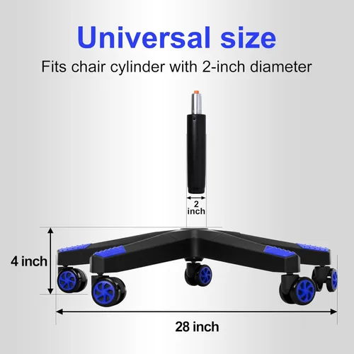 Miniatura 3 de Frassie Pieza de repuesto de base de silla de oficina de nailon resistente de 28 pulgadas con 5 ruedas