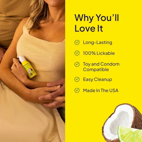 Miniatura 4 de Hello cake Lubricante personal con sabor a lima a coco, lubricante a base de agua, sin regusto, fácil de limpiar, vegano, sin azúcar, sin gluten