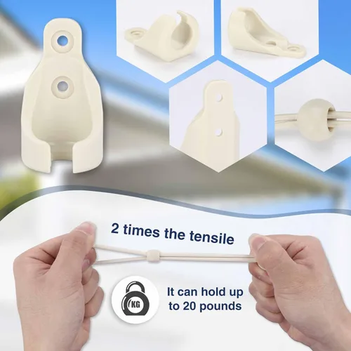 Miniatura 4 de Coolaroo - Piezas de repuesto para atar sombra y tapa de extremo con kit de anillo, resistencia a la intemperie, compatible con persianas