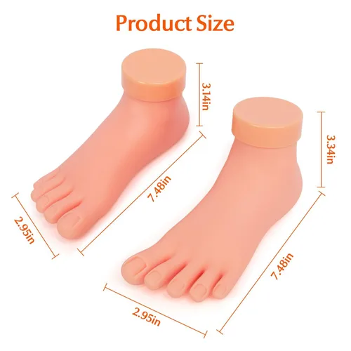 Miniatura 2 de krofaue Práctica de pie falso modelo 1 par flexible de silicona suave herramienta de manicura protésica para puntas de uñas entrenamiento de arte