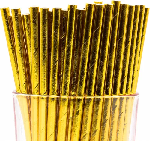 Miniatura 57 de Paquete de 150 pajitas de papel biodegradables con lunares rojos de 4 capas (compostables, no tóxicas, sin BPA)