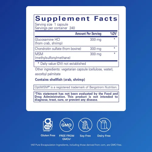 Miniatura 2 de Pure Encapsulations Glucosamina y condroitina con MSM - Apoya la salud de las articulaciones y la formación normal del cartílago* - Mantiene