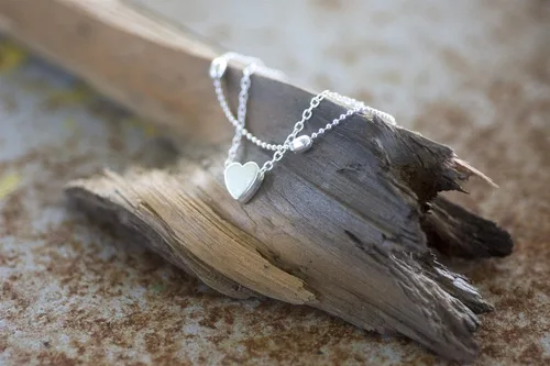 Miniatura 3 de Ankle Bracelet, Adjustable Double-Chain Layered Beaded Heart Charm Anklet for Women, Cute Love Summer Beach Leg Foot Jewelry, Boho Mom Friend