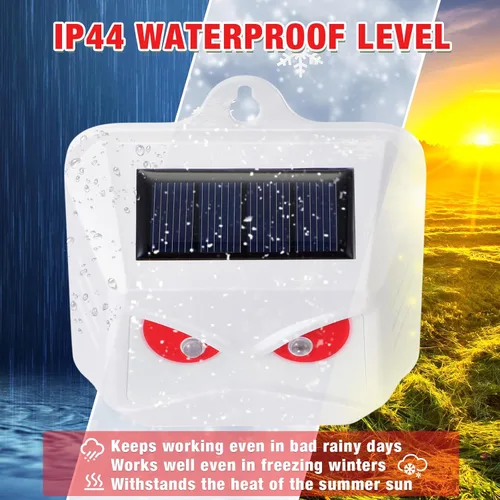 Miniatura 4 de Qualirey Paquete de 12 unidades de luz de control solar, repelente de animales nocturnos, dispositivos disuasorios para exteriores, sensor de luz