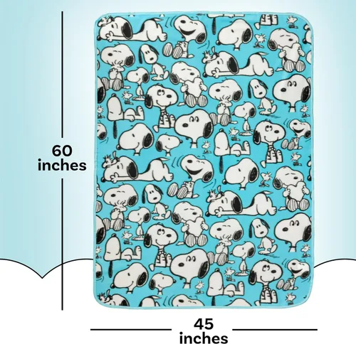 Miniatura 2 de Silver Buffalo Peanuts Snoopy Multi Pose Expression - Manta de forro polar de 45 x 60 pulgadas, suave y acogedora, 180 GSM Peanuts Snoopy Multi Pose