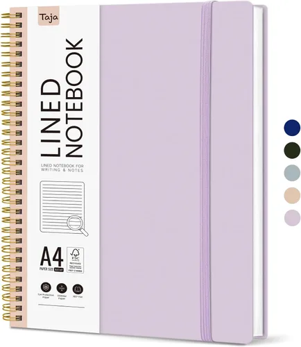 Miniatura 28 de Taja Cuaderno con forro en espiral, cuadernos de 8.5 x 11 pulgadas para trabajo, diario grande A4 para mujeres y hombres, cuaderno de diario
