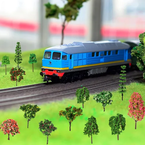 Miniatura 6 de Canlierr 28 árboles modelo diminutos con musgo verde sintético de 1.41 onzas, 0.79-3.15 pulgadas, árboles de diorama de hierba, mini árboles falsos