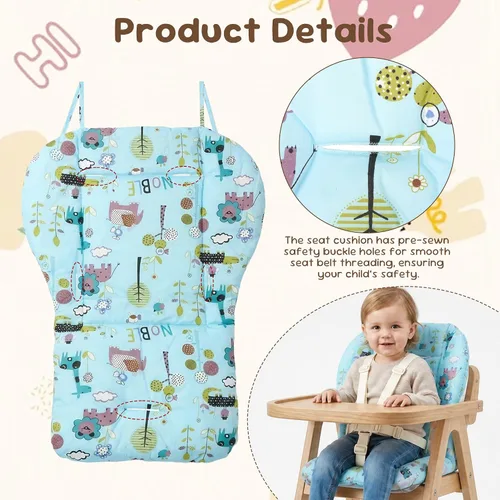 Miniatura 4 de Cojín para silla alta, cojín para silla alta de bebé, suave y cómodo, ligero y transpirable, lo que hace que el bebé se sienta más cómodo