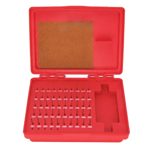 HFS(R) Juego de Calibradores de Pasador de Acero Minus Gage M0 con Estuche de Plástico para Carpinteros y Mejoras del Hogar 0.011-0.060" 50 piezas