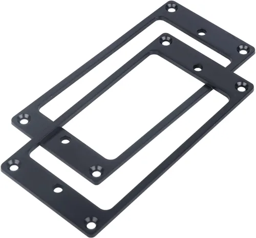 2 piezas de metal plano Humbucker anillo de montaje para pastilla puente y cuello, reemplazo de marco para guitarra eléctrica LP SG (negro)