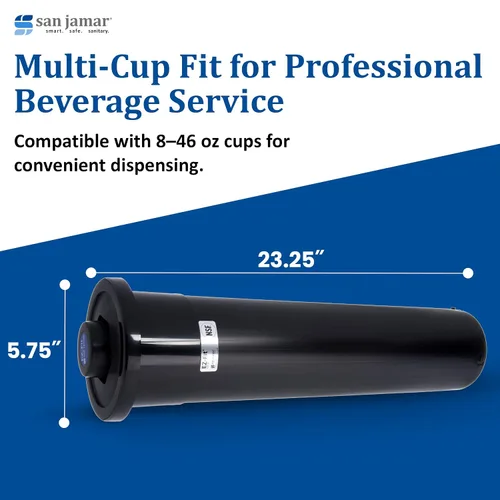 Miniatura 4 de San Jamar EZ-Fit - Dispensador de tazas, talla única, para todo el almacenamiento para tazas de bebida en cocina comercial, compatible con tazas