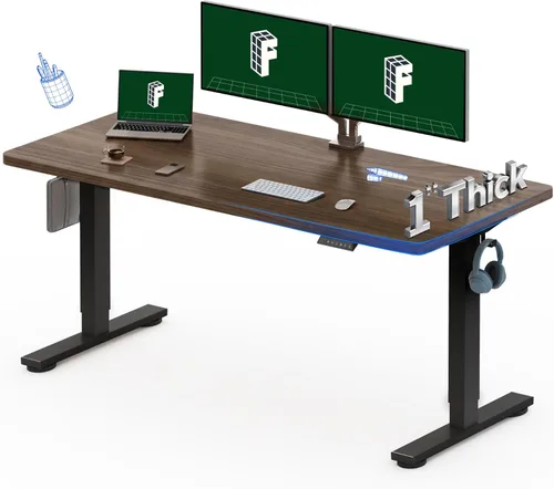 Miniatura 29 de FLEXISPOT Escritorio Eléctrico de Pie de Una Pieza, 60 x 24 Pulgadas Escritorio Ajustable con Superficie Sin Costuras, Ajuste de Altura con Parte