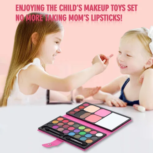 Miniatura 4 de Kit de maquillaje portátil para niñas, lavable, juego de maquillaje con brocha, juego de paleta de maquillaje para adolescentes, juego de regalo
