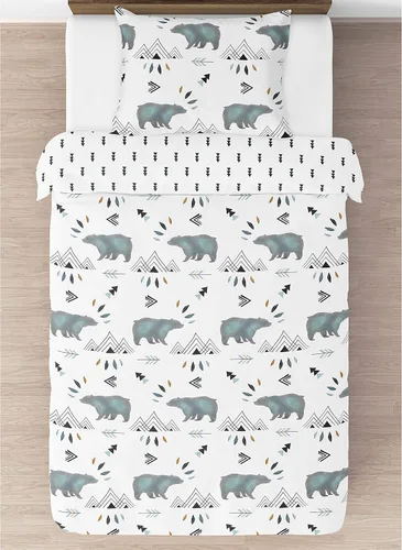 Miniatura 3 de Sweet Jojo Designs Juego de edredón individual de 2 piezas (montaña oso) para niños, ropa de cama para niños, ropa de cama en una bolsa con manta