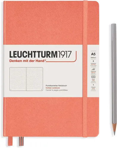 Miniatura 99 de LEUCHTTURM1917 - Cuaderno de tapa dura mediano A5 con 251 páginas numeradas para escritura y diario (verde menta, con puntos)