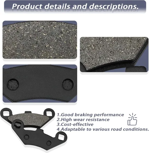 Miniatura 3 de Pastillas de freno delanteras y traseras para Polaris Sportsman 400 450 500 600 700 800 EFI/HO 2x4 4x4, Scrambler 400 500, Trail Boss 330, Magnum