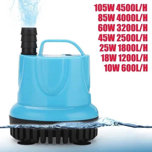 Miniatura 3 de Bomba sumergible eléctrica 10/18/25/45/60/85/105W 600-4500L/H Bomba de agua sumergible 220V acuario peces estanque tanque boquilla Marin Control