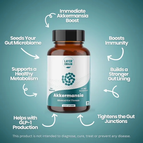 Miniatura 2 de Akkermansia muciniphila Probiótico, con Akkermansia Live + Pasteurizado y PureHMO Prebiótico, cepa validada, fórmula 4 en 1 actualizada