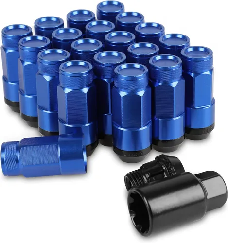 Miniatura 12 de 20 piezas de tuercas de llanta de extremo cerrado M12X1.5 para llantas de rueda + casquillo (negro)