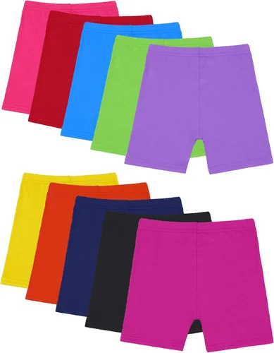 Resinta - Paquete de 10 pantalones cortos de baile para niñas, transpirables y seguros, 10 colores