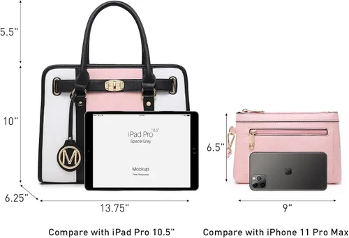 Miniatura 2 de Bolso de mano de moda para mujer con asa superior bolso de hombro bolso de trabajo con cartera a juego juego de 2 piezas