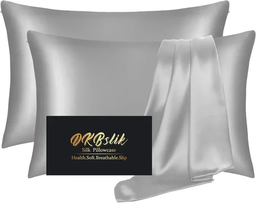 Miniatura 34 de Funda de almohada de seda para cabello y piel, fundas de almohada de seda de morera tamaño estándar, anti-acné, refrescante para dormir, seda Rosa