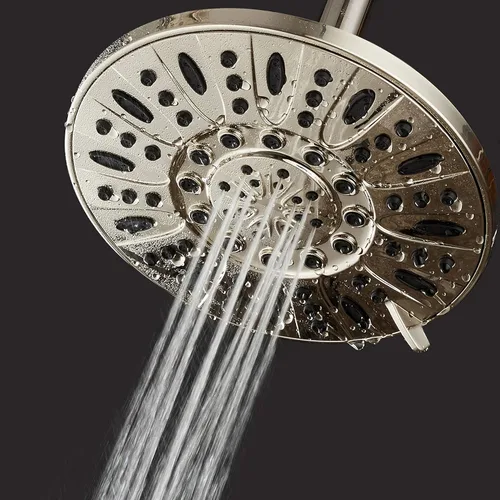Miniatura 3 de AquaDance Cabezal de ducha de lluvia de níquel cepillado de alta presión de 6 configuraciones de 7" pulgadas – Ángulo ajustable, chorros de cabezal