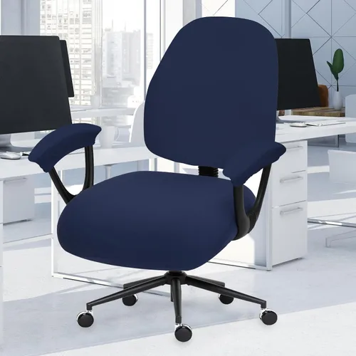 Miniatura 111 de Fundas elásticas para asiento de silla de oficina de escritorio - Funda universal de spandex para silla de computadora - Fundas removibles lavables