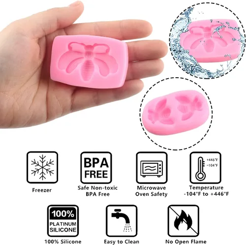 Miniatura 2 de ZiXiang Bumble Bee - Moldes de silicona para fondant para cupcakes, decoración de pasteles, caramelo, polimérico, arcilla, pasta de goma de mascar