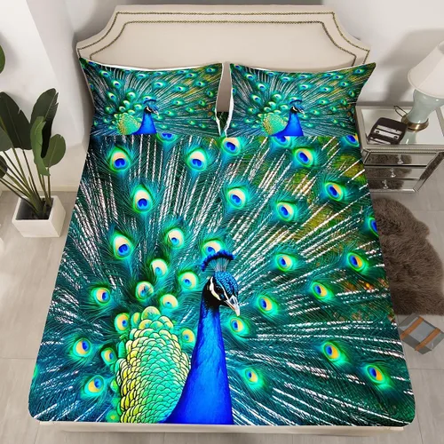 Miniatura 11 de Erosebridal Sábana bajera ajustable de mariposa azul, tamaño individual, sábanas estéticas de mariposas voladoras para niños, juegos de ropa de cama
