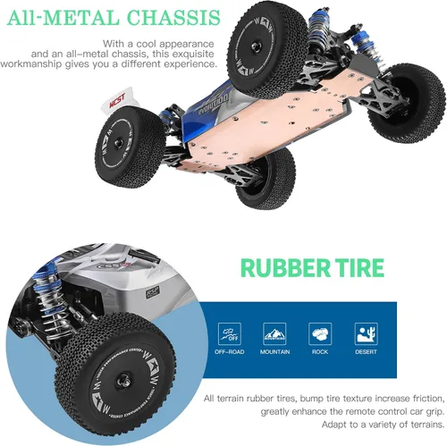 Miniatura 8 de GoolRC WLtoys 144011 - Autos RC para adultos, auto de control remoto a escala 1:14, 4WD 65 KM/H, auto de carreras RC de alta velocidad, 2.4 GHz