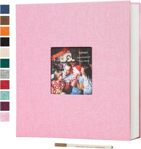 Miniatura 11 de Spbapr - Álbum de fotos grande autoadhesivo de 3 x 5, 4 x 6, 5 x 7, 8 x 10, álbum de recortes magnético, 40 páginas en blanco, cubierta de lino, Azul