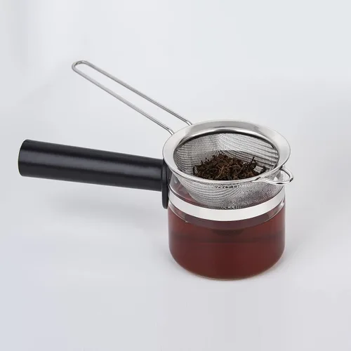 Miniatura 7 de Paquete de 2 coladores de alimentos pequeños de acero inoxidable 18/8, tamiz de malla fina con mango largo, colador de cóctel para cócteles, hierbas