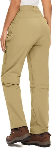Miniatura 6 de Pantalones deportivos convertibles de senderismo para mujer, elásticos, de secado rápido, ligeros, con cremallera, pantalones para safari, viajes