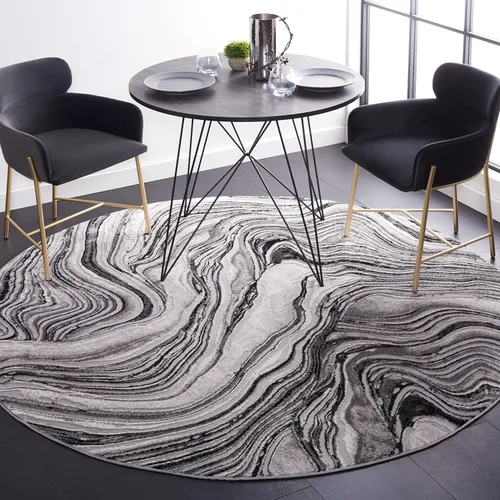 Miniatura 39 de SAFAVIEH Meadow Collection - Alfombra para pasillo, 2 x 7 pies, azul y gris, diseño abstracto moderno, no desprende pelusa y de fácil cuidado, ideal