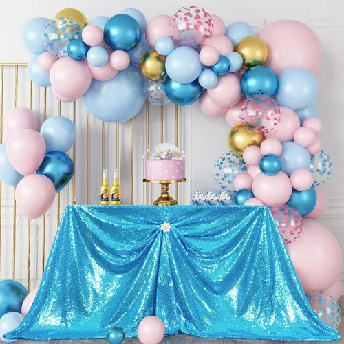 Miniatura 22 de PartyDelight Mantel de lentejuelas redondo de 50 pulgadas, color dorado claro, adorno de mesa para decoración de bodas, fiestas, cumpleaños