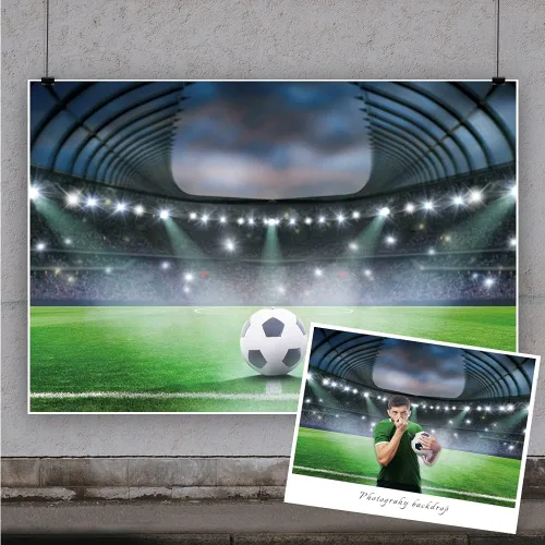 Miniatura 2 de Yeele Fondo de campo de fútbol de 5 x 3 pies, proyector de fondo de competición deportiva para fotografía de recién nacidos, niños, fiesta