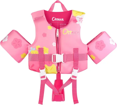 Miniatura 7 de Chaleco de natación para niños pequeños para niños de 20 a 44 libras, chaleco de entrenamiento de natación ajustable con correa de seguridad