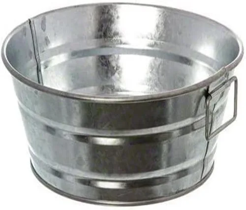 Miniatura 7 de American Metalcraft MTUB63 Tina galvanizada natural con mango lateral - 27 oz, 6 pulgadas