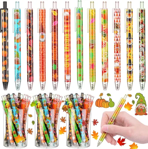 Miniatura 13 de Leinuosen 72 bolígrafos de Navidad divertidos para enfermera, a granel, lindos dibujos animados, retráctiles, bolígrafos de regalo de agradecimiento