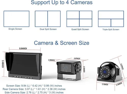 Miniatura 8 de ZEROXCLUB Sistema de cámara de respaldo inalámbrico 1080P para caravana, remolque, camión, cámper, monitor DVR de 10 pulgadas, grabación de visión