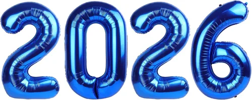 Miniatura 431 de Globos de números de 5 globos de 40 pulgadas, decoraciones de cumpleaños azules para niños y niñas, globos de números azul marino grandes