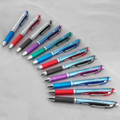 Miniatura 7 de Pentel EnerGel RTX - Bolígrafo de gel líquido retráctil, punta fina de 0.5 mm, punta de metal, tinta de colores surtidos, paquete de 5