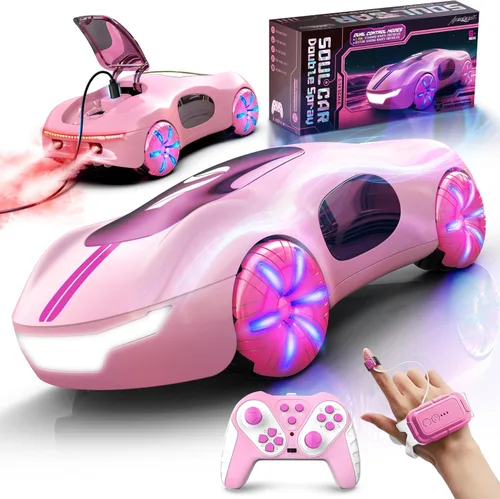 Miniatura 11 de AEROQUEST Coche de Control Remoto con Detección de Gestos, Coche de Acrobacias RC con Derrape con Luz, Spray y Sonido, 2.4GHz Juguetes RC