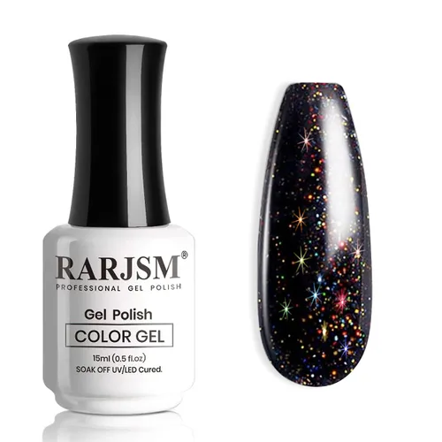 Miniatura 10 de RARJSM Esmalte de uñas de gel con purpurina de nieve, diamante brillante, gel de uñas de color blanco lechoso con pigmentos plateados y brillantes