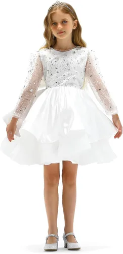 Miniatura 8 de K KomForme Zapatos Mary Jane para niña con tacón bajo con diamantes de imitación de princesa, zapatos planos de vestir para niños pequeños y niños