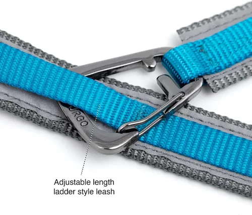 Miniatura 3 de Kurgo Correa cuántica de 6 en 1, correa para perros manos libres, cinturón de correr, estilo bandolera y cinturón de cintura, reflectante, clip