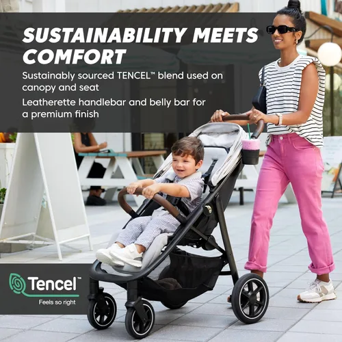 Miniatura 4 de Baby Jogger City Mini Air - Cochecito ligero color negro intenso, asiento ajustable con suspensión de ruedas todo terreno con soporte de Negro vivo