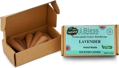 Miniatura 3 de Bless International Conos de incienso 100% naturales de lavanda hechos a mano, sumergidos a mano, libres de químicos orgánicos para purificación